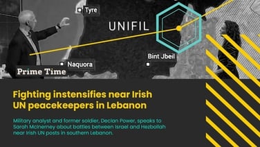 What is happening near Irish peacekeepers in south Lebanon?