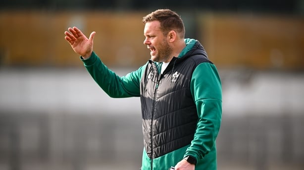21 March 2026; Clovers head coach Denis Fogarty before the Celtic Challenge semi-final match between Clovers and Gwalia Lightning at Dexcom Stadium in Galway. Photo by Shauna Clinton/Sportsfile