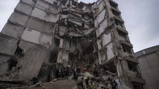 A view of the destruction after the Israeli military carried out three airstrikes on Beirut, Lebanon 
