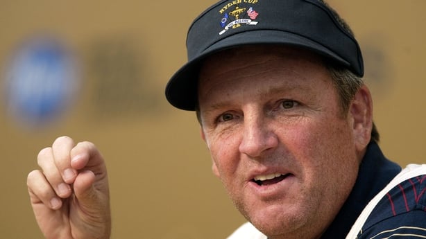 SUTTON COLDFIELD, ENGLAND - September 24: Mark Calcavecchia of United States portrait at a United States Team Press Conference for the 34th Ryder Cup Matches at De Vere Belfry on September 24, 2002 in Sutton Coldfield, England. (Photo by Richard Sellers/Sportsphoto/Allstar via Getty Images) *** Loca