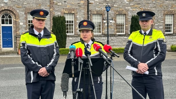 Gardaí at a press conference at Garda HQ