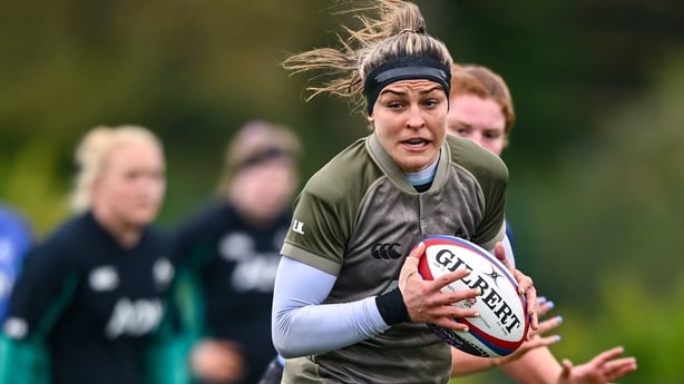 8 April 2026; Erin King during an Ireland Women's Rugby squad training session at the IRFU High Performance Centre in Dublin. Photo by Shauna Clinton/Sportsfile