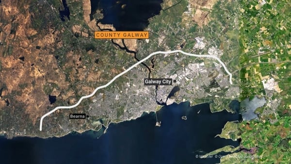 A map of the proposed route for the Galway City Ring Road