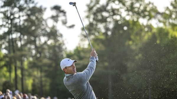 Masters champion Rory McIlroy of Northern Ireland plays his stroke from the No. 12 tee during a practice round prior to the Masters at Augusta National Golf Club, Wednesday, April 08, 2026. (Photo by Joel Marklund/Augusta National/Getty Images)