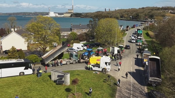 Drone footage of Whitegate protest