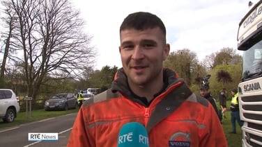 Jennie O'Sullivan reports as trucks continue to blockade Whitegate oil refinery in east Cork