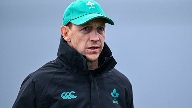 8 April 2026; Head coach Scott Bemand during an Ireland Women's Rugby squad training session at the IRFU High Performance Centre in Dublin. Photo by Shauna Clinton/Sportsfile