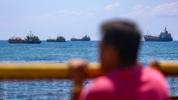 LIMAY, BATAAN PROVINCE, PHILIPPINES - APRIL 2: Oil tankers and bulk vessels carrying coal and other fuels are seen near the Petron Refinery Facility, following the arrival of Russian crude in the country amid a global energy crisis, in Limay, Bataan Provi
