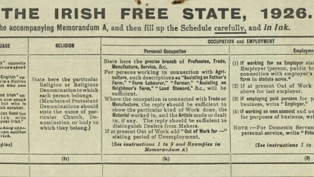 First census of Irish Free State to be released tomorrow
