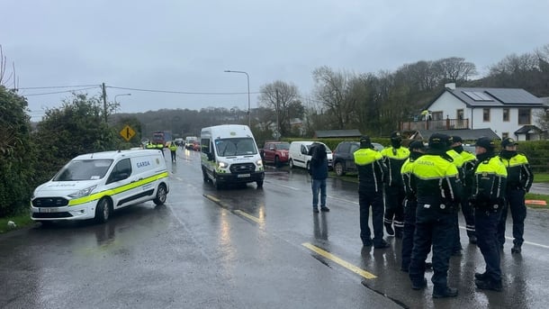 Gardaí gather outside Whitegate refiner in Cork