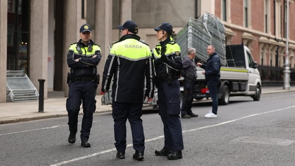 Members of the Garda outside the Department of Agriculture