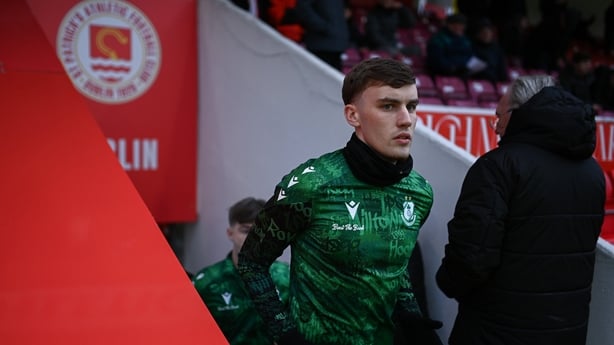 Matt Healy of Shamrock Rovers before the SSE Airtricity Men's Premier Division match between St Patrick's Athletic and Shamrock Rovers at Richmond Park in Dublin.