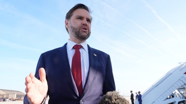 JOINT BASE ANDREWS, MD - APRIL 10: U.S. Vice President JD Vance speaks to the press before boarding Air Force Two for a departure to Pakistan on April 10, 2026 at Joint Base Andrews, Maryland. Vance is traveling to Pakistan to lead peace talks between the U.S. and Iran. (Photo by Jacquelyn Martin-Po