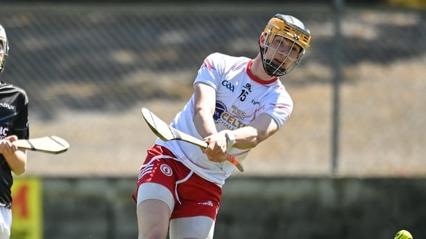 1 June 2024; Shea Munroe of Tyrone in action against Sean Haran of Sligo in the Corn Jerome O'Leary Celtic Challenge final match between Tyrone and Sligo at Fr Tierney Park in Ballyshannon, Donegal. Photo by Oliver McVeigh/Sportsfile 