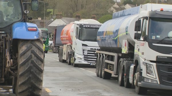 Fuel tankers leaving Whitegate oil refinery