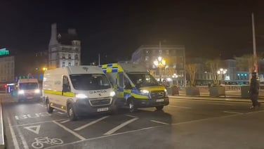 The Garda Public Order Unit begins an operation at a protest on Dublin's O'Connell Street