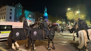 Garda Mounted Unit on OConnell Street.