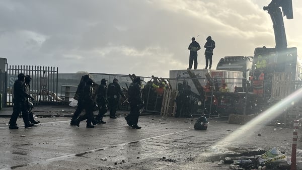 Garda forces begin clearing the blockade