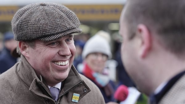 CHELTENHAM, ENGLAND - MARCH 12: A delighted Dan Skelton after training Supremely West to win The Pertemps Network Final Handicap Hurdle on St Patrick's Thursday at Cheltenham Racecourse on March 12, 2026 in Cheltenham, England. (Photo by Alan Crowhurst/Ge