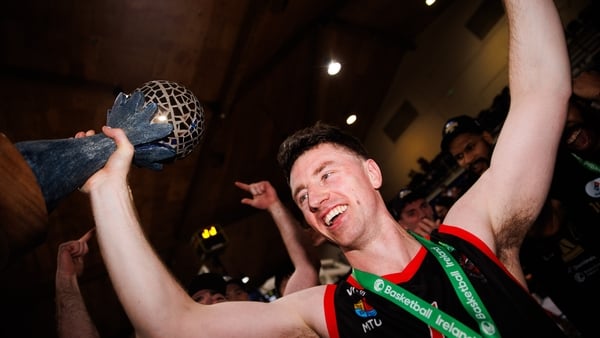 Ballincollig BC vs Killester BCBallincollig's Adrian O'Sullivan celebrates winning