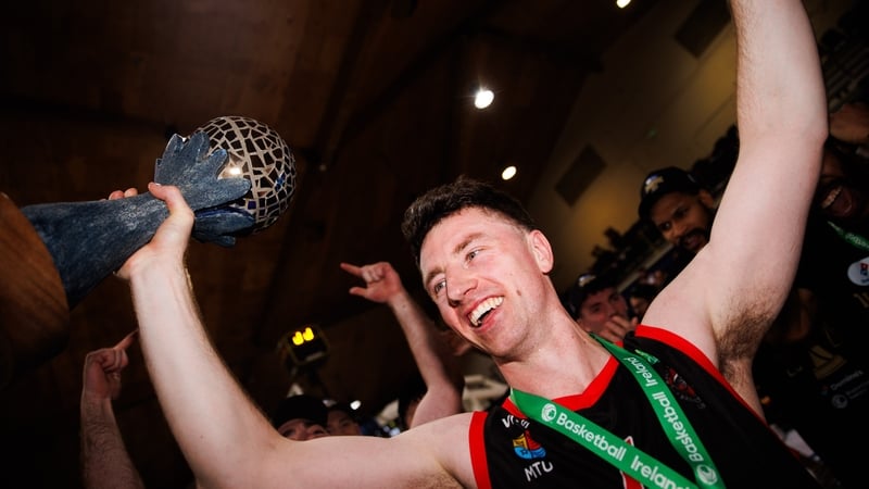 Ballincollig BC vs Killester BCBallincollig's Adrian O'Sullivan celebrates winning