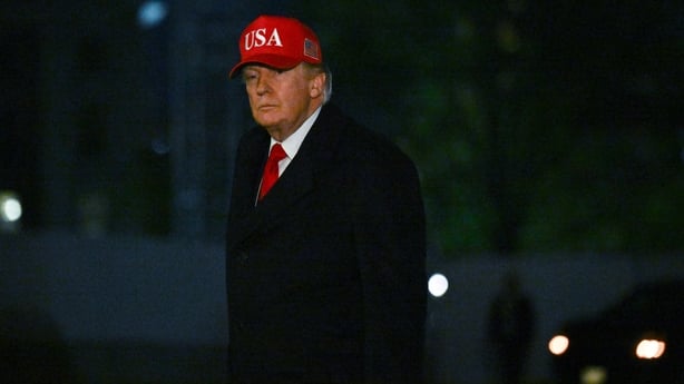 US President Donald Trump arrives at the White House.