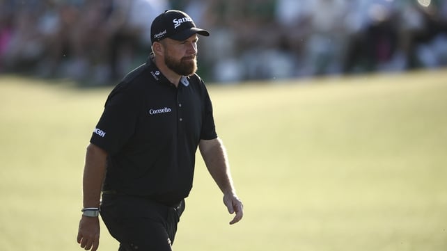 Shane Lowry walks to the 18th green at the US Masters