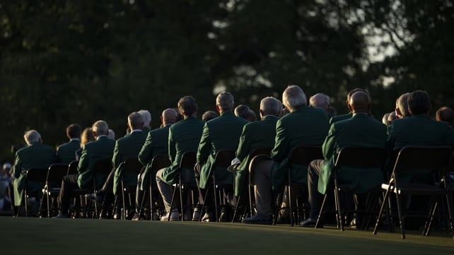 Members of Augusta National Golf Club during the Green Jacket Presentation Ceremony