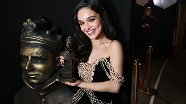 Rachel Zegler, winner of the Best Actress in a Musical award for "Evita", 