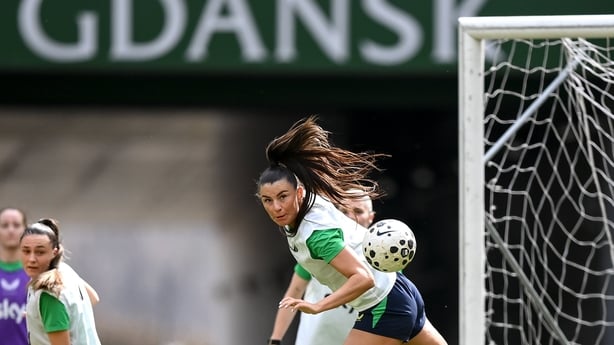 13 April 2026; Maria Reynolds during a Republic of Ireland women's training session at Polsat Plus Arena in Gdansk, Poland. Photo by Stephen McCarthy/Sportsfile