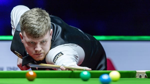 HONG KONG, CHINA - FEBRUARY 3: Aaron Hill of Ireland play a shot during the round one matches of the WST World Grand Prix 2026 against Mark Selby of England at Kai Tak Arena on February 3, 2026 in Hong Kong, China. (Photo by Yu Chun Christopher Wong/Euras