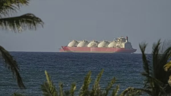 OMAN - APRIL 08: A view of the vessels heading towards the Strait of Hormuz following the two-week temporary ceasefire reached between the United States and Iran on the condition that the strait be reopened, seen in Oman on April 08, 2026. (Photo by Shady