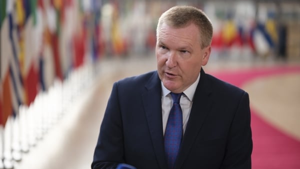 EU Commissioner for Democracy, Justice, the Rule of Law and Consumer Protection Michael McGrath talks to media in Brussels