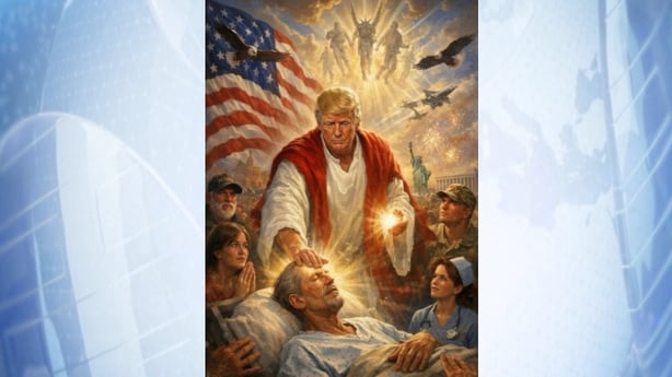 A post on U.S. President Donald Trump's Truth Social account depicts an AI-generated image of himself apparently as Jesus