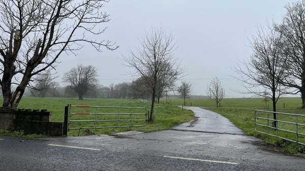 A house where a fatal assault happened is pictured off a main road in Dungarvan, Co Waterfod