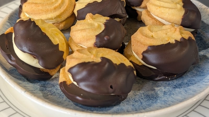 Shane's chocolate and orange cookie sandwiches