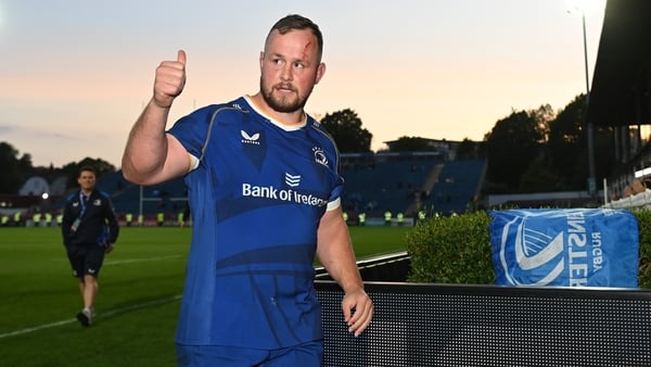 31 May 2024; Ed Byrne of Leinster after his side's victory in the United Rugby Championship match between Leinster and Connacht at the RDS Arena in Dublin. Photo by Sam Barnes/Sportsfile