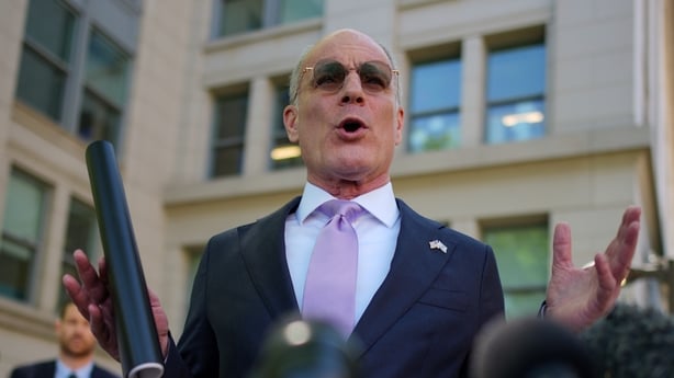 WASHINGTON, DC - APRIL 14: Israeli Ambassador to the U.S. Yechiel Leiter speaks to members of the media outside the U.S. State Department following working-level peace talks with U.S. Secretary of State Marco Rubio and Lebanese Ambassador to the U.S. Nada Hamadeh Moawad on April 14, 2026 in Washingt