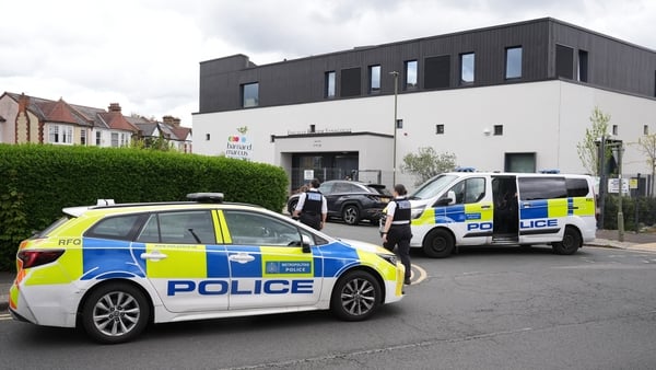 Police outside Finchley Reform Synagogue in north London after an attempted arson attack