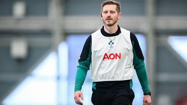 15 April 2026; Kicking coach Gareth Steenson during an Ireland Women's Rugby squad training session at the IRFU High Performance Centre in Dublin. Photo by Shauna Clinton/Sportsfile