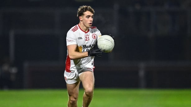 31 January 2026; Conor O'Neill of Tyrone during the Allianz Football League Division 2 match between Derry and Tyrone at Celtic Park in Derry. Photo by Oliver McVeigh/Sportsfile