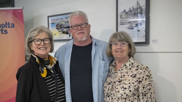Brendan McHugh at his exhibition launch with his mother Margaret McHugh from Galway and his aunt Agnes Kelly from Dublin