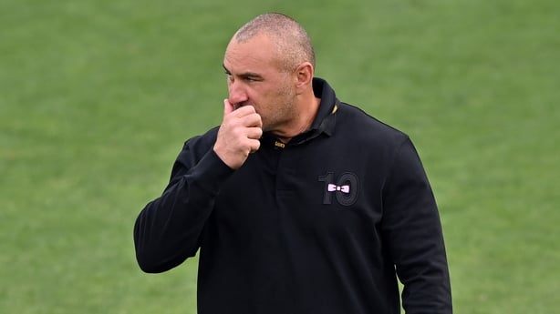 DUNEDIN, NEW ZEALAND - FEBRUARY 21: Attack Coach Roger Randle of the Chiefs reacts prior to the round two Super Rugby match between Highlanders and Chiefs at Forsyth Barr Stadium, on February 21, 2026, in Dunedin, New Zealand. (Photo by Kai Schwoerer/Getty Images)
