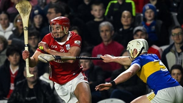 Cork , Ireland - 7 February 2026; Brian Hayes of Cork is tackled by Bryan O'Meara of Tipperary during the Allianz Hurling League Division 1A match between Cork and Tipperary at SuperValu Páirc Ui Chaoimh in Cork. (Photo By Ray McManus/Sportsfile via Getty