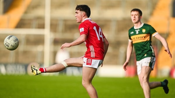 28 April 2025; Danny Miskella of Cork during the Dalata Hotel Group Munster GAA Football U20 Championship final match between Cork and Kerry at SuperValu Páirc Ui Chaoimh in Cork. Photo by Matt Browne/Sportsfile
