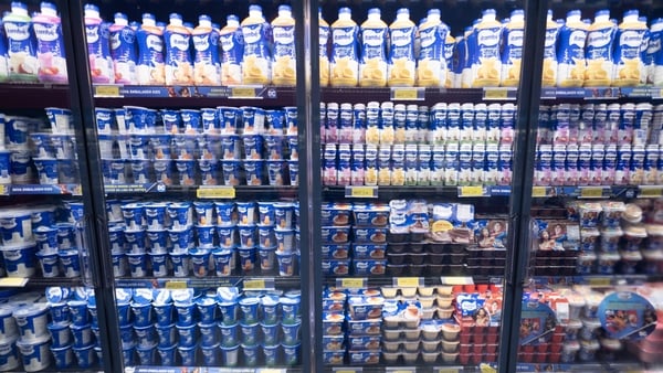Lactalis dairy products seen on a supermarket fridge shelf