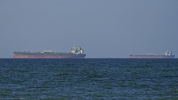 OMAN - APRIL 08: A view of the vessels heading towards the Strait of Hormuz following the two-week temporary ceasefire reached between the United States and Iran on the condition that the strait be reopened, seen in Oman on April 08, 2026. (Photo by Shady