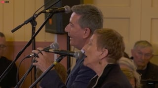 Daniel and Majella O'Donnell perform at funeral of Moya Brennan