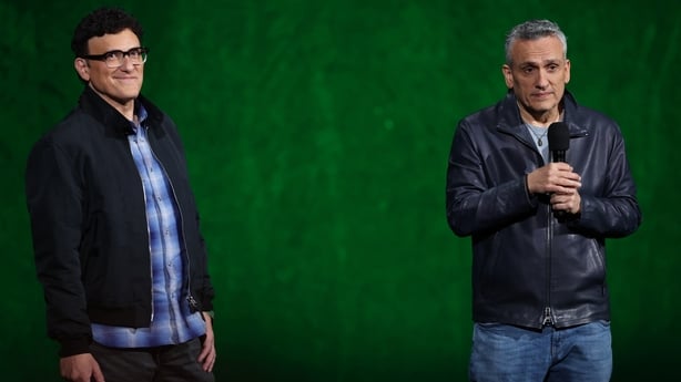 Filmmakers Anthony Russo (L) and Joe Russo (R) promote Avengers: Doomsday during the Walt Disney Studios presentation at CinemaCon at The Colosseum at Caesars Palace on 16 April, 2026 in Las Vegas, Nevada. (Photo by VALERIE MACON / AFP)