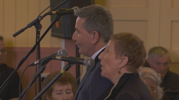 Daniel and Majella O'Donnell perform at funeral of Moya Brennan